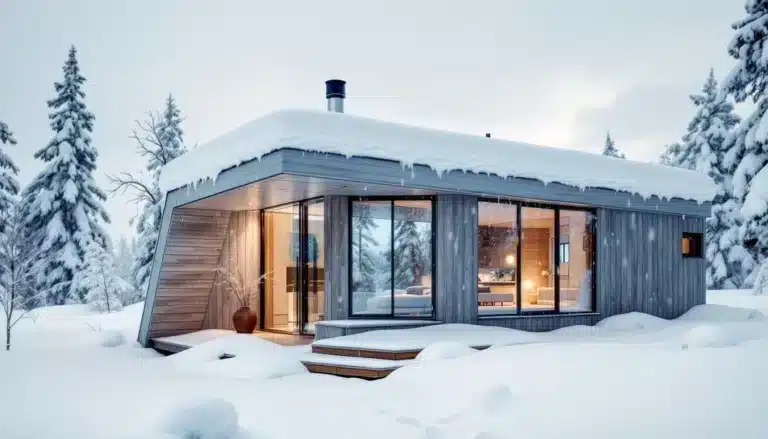 maison moderne neige